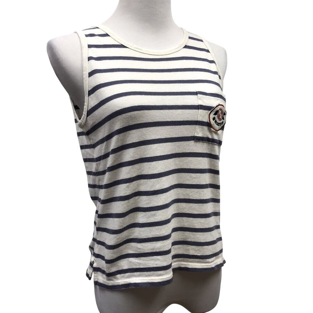 Madewell Top Womens Small Tank White Gray Striped